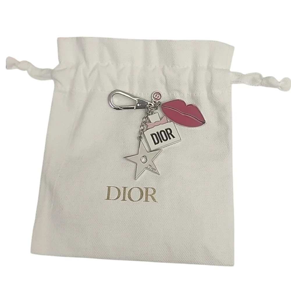 DIOR Purse Bag Charm Keychain Key FOB Miss Dior Bottle Logo Star Kiss Dust Bag - Picture 13 of 16